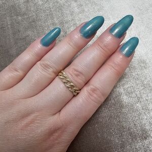 Solid Gold Diamond Chain Ring